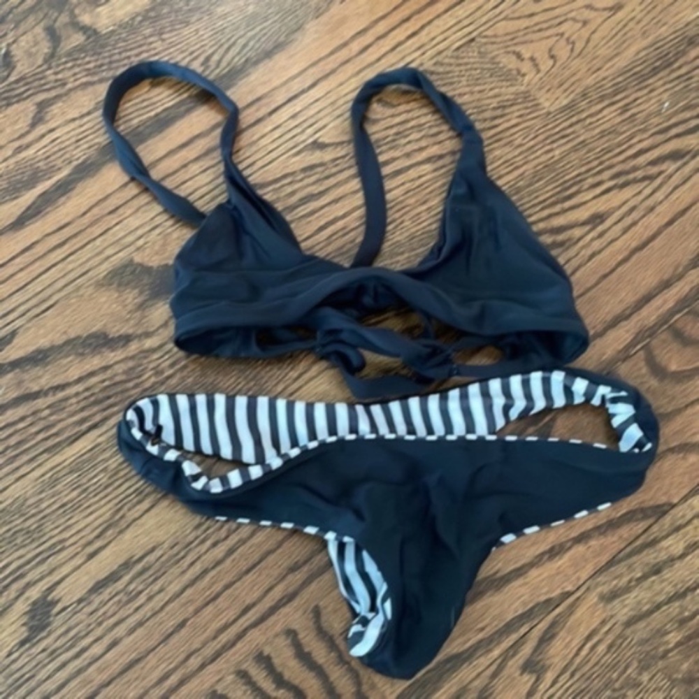 Black Moana Bikini Reversible Bikini Set Gem